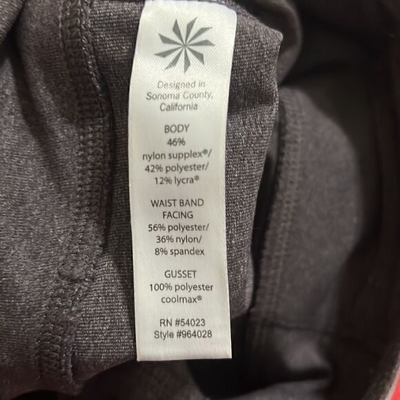 Athleta Balance Stripe Capri Cropped Leggings Gray Orange Sz XS X-Small - Picture 8 of 8